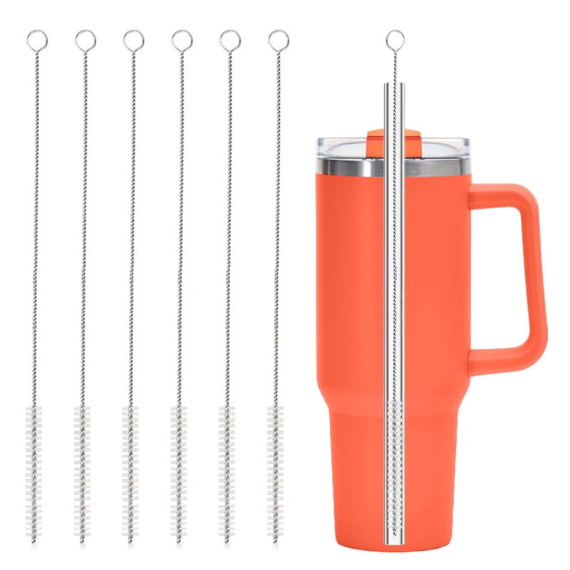 6 Pack Straw Cleaner Brush for Stanley Reusable Extra Long Straw Cleaner for 403020 oz Stanley Mug 10mm Wide Drinking Straws Cleaning Brush for Sippy Cup Water Bottle and Tubes