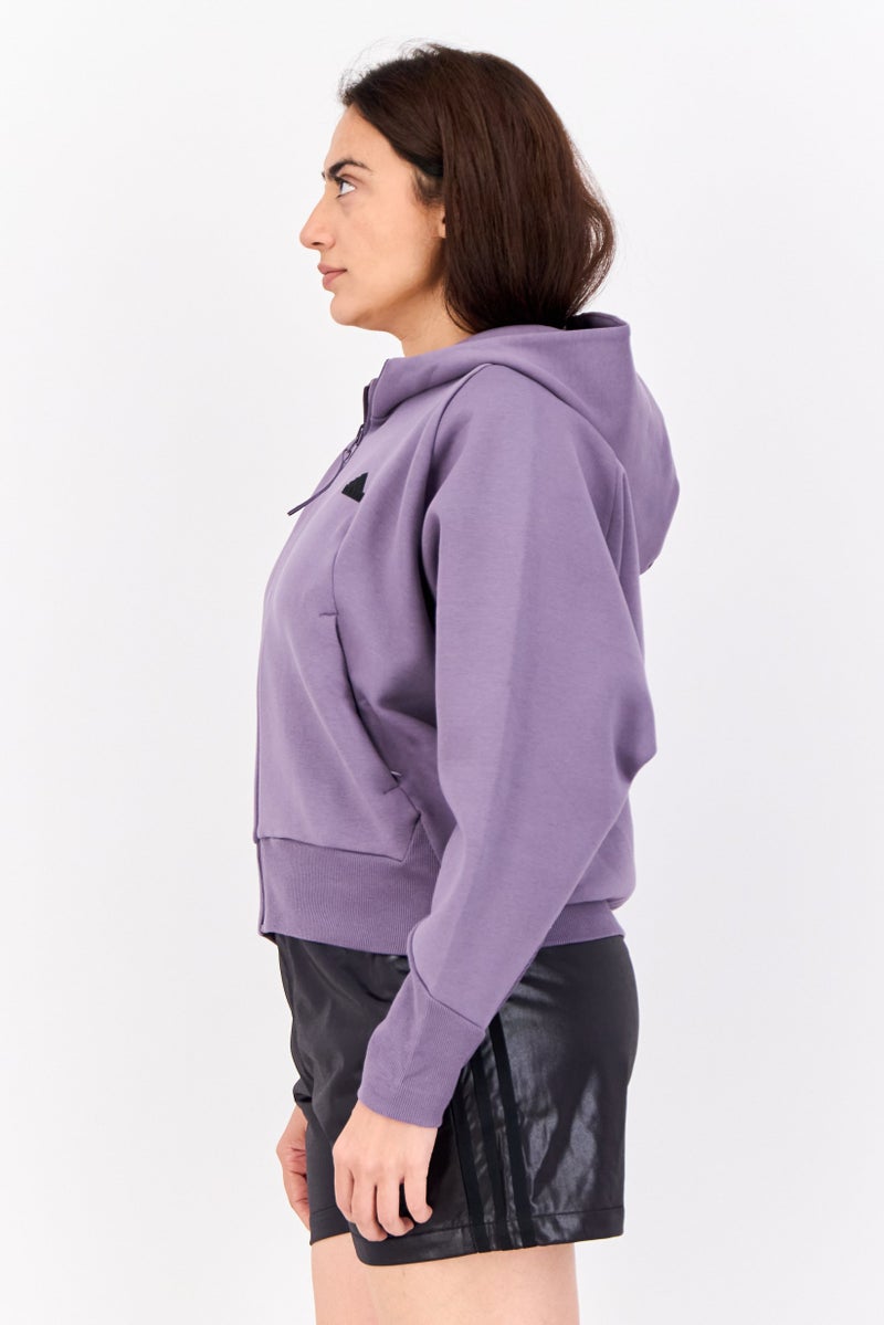 Adidas Women Sportswear Fit Outdoor Sweatshirts, Light Purple  - Image 3