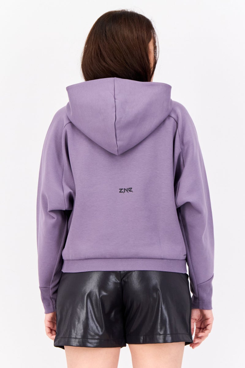Adidas Women Sportswear Fit Outdoor Sweatshirts, Light Purple  - Image 2
