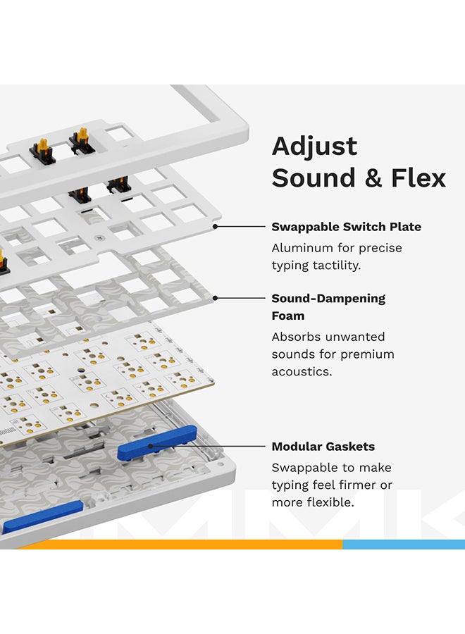 Glorious Gaming - GMMK 3 Custom Mechanical Gaming Keyboard with Knob, 75% Tenkeyless Keyboard, Modular Gasket System, Doubleshot PBT Keycaps, Aluminum Switch Plate, Hotswappable Switches, ANSI (Black) - Image 5