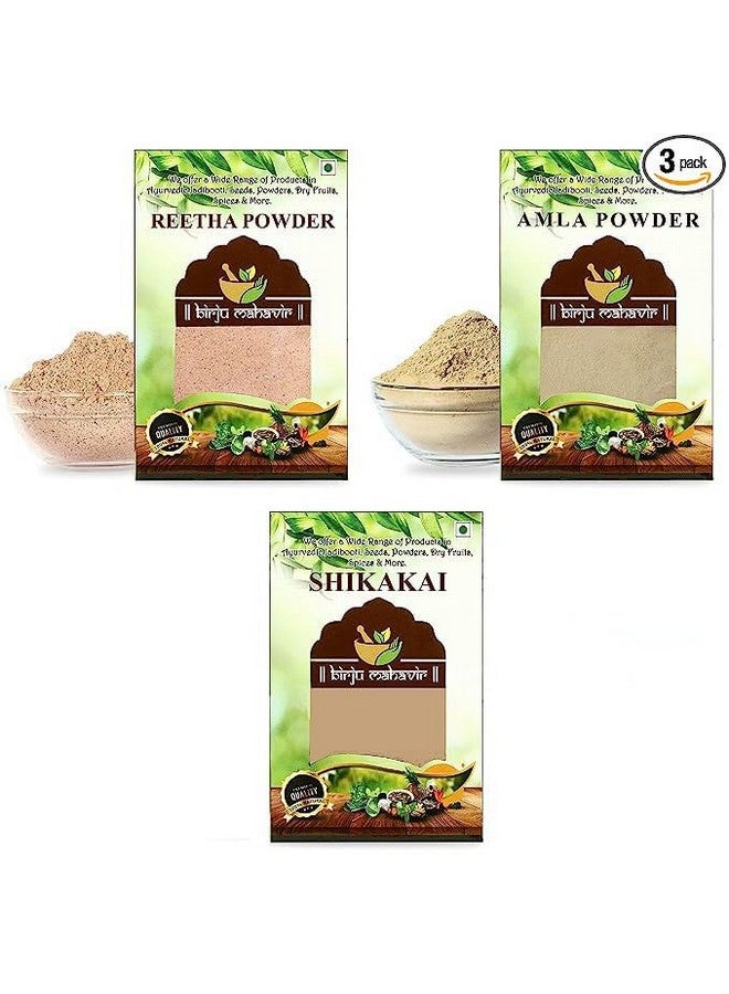 BrijBooti Reetha Amla Shikakai Powder For Hairs Reetha 150 Gm Shikakai 150 Gm Amla 100 Gm - Image 1