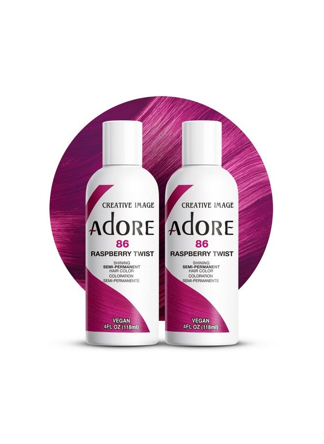 Adore Dore Semi Permanent Hair Color Vegan And Crueltyfree Hair Dye 4 Fl Oz 086 Raspberry Twist (Pack Of 2)  - Image 1