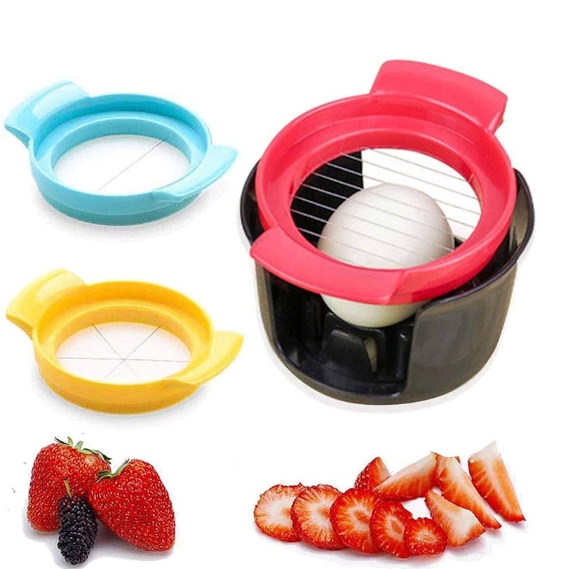 PRIMEFAIR Egg Slicer, 3 in 1 Egg Cutter for Hard Boiled Eggs Dishwasher Safe, Multi-Function Egg Cutter Hard Boiled Eggs (Pack of 1) (EGG-CUTTER-A02) - Image 1