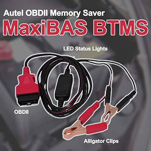 Autel MaxiBAS BTMS OBDII Battery Tester Memory Saver Preserves Vehicle Codes Electronic Presets Provides Power to Vehicle’s Computer Maintain Data Surge Protection Attaches to 12 Volt Backup Battery - Image 2