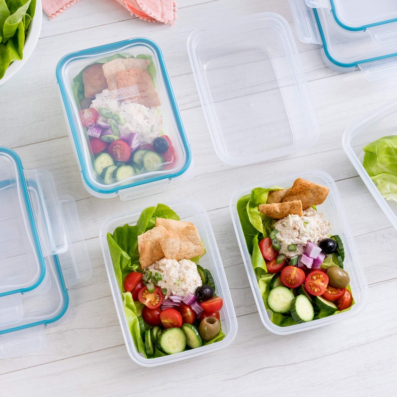 Snapware Total Solution 10-Pc Plastic Food Storage Containers Set  3-Cup Rectangle Meal Prep Container  Non-Toxic  BPA-Free Lids with 4 Locking Tabs  Microwave  Dishwasher  and Freezer Safe - Image 3