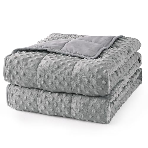 Mr. Sandman Weighted Blanket for Adults, Minky Dots Heavy Blanket for Woman, Man Sleeping/Calm, Soft, Cozy and Cooling Weighted Throw Blankets, Machine Washable, 60 x 80in, 20 Pounds, Grey - Image 1