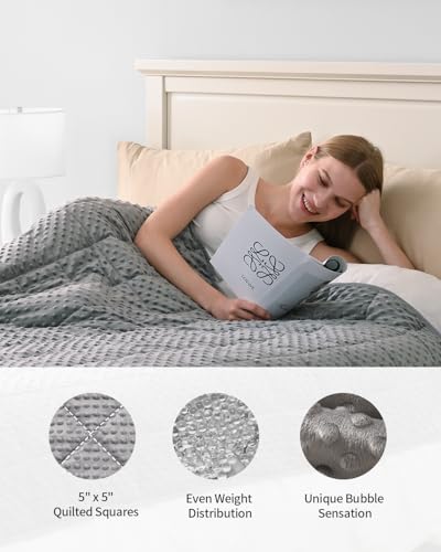 Mr. Sandman Weighted Blanket for Adults, Minky Dots Heavy Blanket for Woman, Man Sleeping/Calm, Soft, Cozy and Cooling Weighted Throw Blankets, Machine Washable, 60 x 80in, 20 Pounds, Grey - Image 5