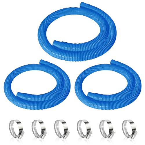 Picatu 3 Pcs 1.25" Pool Hose, 59" Long Accessory Pool Pump Replacement Hoses, Compatible with All Above Ground Pool Filter Pumps that Use 1 1/4 Diameter Hoses - Image 1
