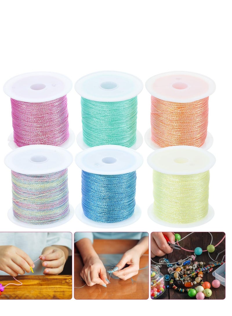 SYOSI 6 Rolls Lanyard for Bracelet Making, Waxed Polyester Cord Bracelet Rope, Suitable for Jewelry Making, DIY Friendship Bracelets - Image 3