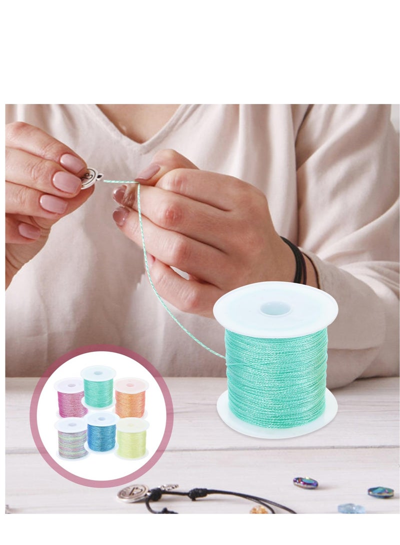 SYOSI 6 Rolls Lanyard for Bracelet Making, Waxed Polyester Cord Bracelet Rope, Suitable for Jewelry Making, DIY Friendship Bracelets - Image 4