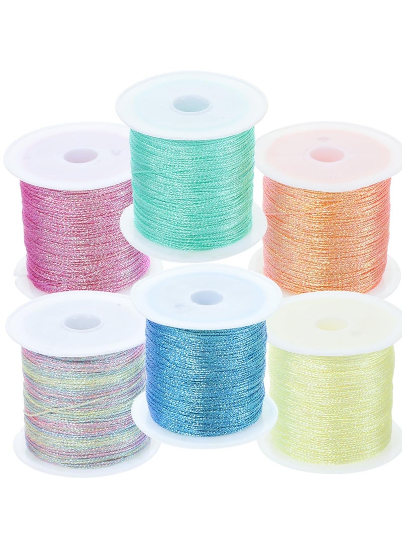 SYOSI 6 Rolls Lanyard for Bracelet Making, Waxed Polyester Cord Bracelet Rope, Suitable for Jewelry Making, DIY Friendship Bracelets - Image 1