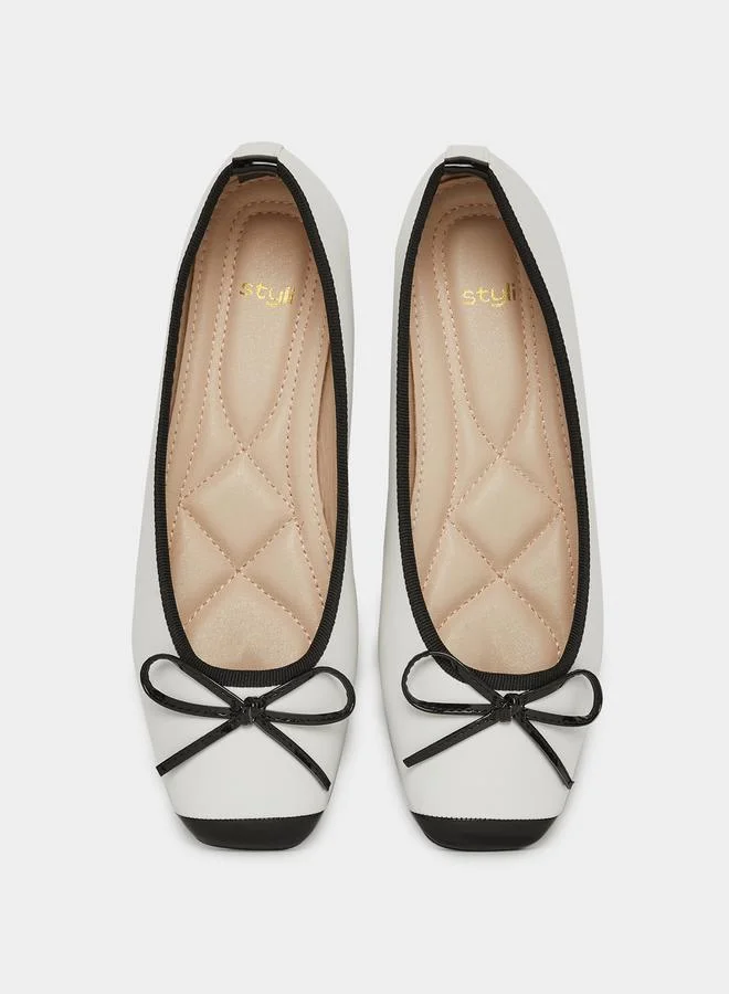 Styli Flat Bow Knot Ballerina Shoes