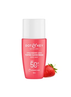 Dot & Key Dot & Key Strawberry Dew Tinted Sunscreen SPF 50+ Pa++++ - 02 Warm Ivory | Protection Against UA/UB | Broad Spectrum, Water & Sweat resistant | For All Skin Types | 50ml  - Image 1