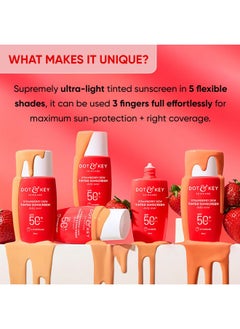 Dot & Key Dot & Key Strawberry Dew Tinted Sunscreen SPF 50+ Pa++++ - 02 Warm Ivory | Protection Against UA/UB | Broad Spectrum, Water & Sweat resistant | For All Skin Types | 50ml  - Image 3
