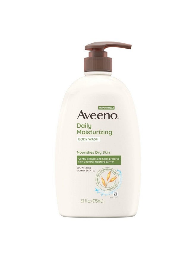 Aveeno Daily Moisturizing Body Wash, Body Wash for Dry Skin with Soothing Oat, Creamy Shower Cleanser, Gentle, Soap-Free and Dye-Free, Lightly Scented Body Wash, 33 FL OZ - Image 1
