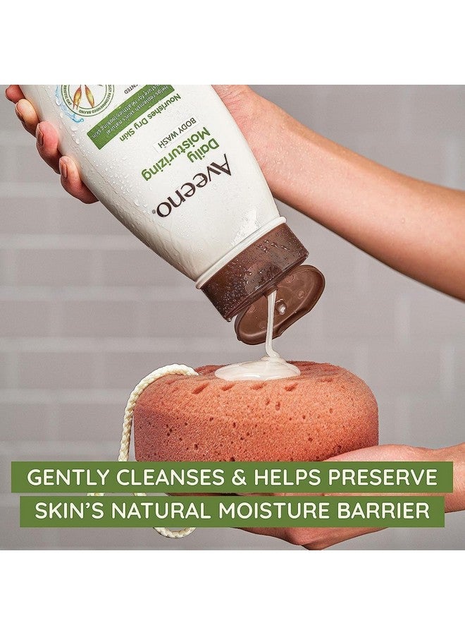 Aveeno Daily Moisturizing Body Wash, Body Wash for Dry Skin with Soothing Oat, Creamy Shower Cleanser, Gentle, Soap-Free and Dye-Free, Lightly Scented Body Wash, 33 FL OZ - Image 2