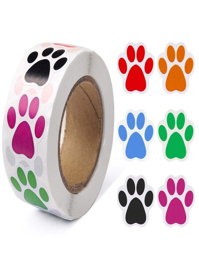 Pengxiaomei Paw Prints Stickers,Dog Stickers Paw Prints Stickers,Colorful Self-Adhesive Labels Animal Shape Wall Decal,Paw Prints Envelope Seal for Vet tech Gifts Classroom Kids - Image 1