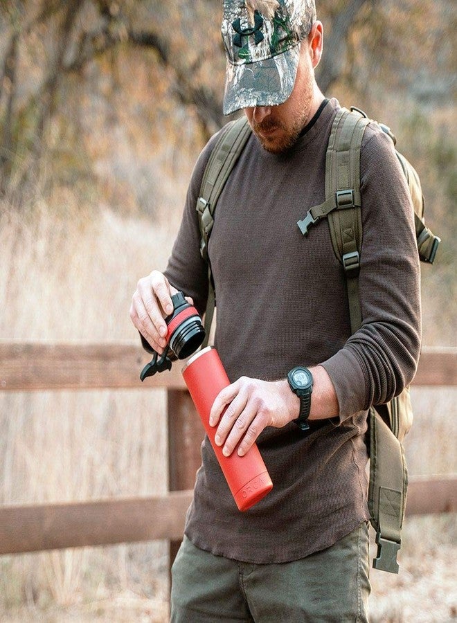 ORCA Hydra 22 oz. 18/8 Stainless Steel Insulated Water Bottle, Screw Top Sports Bottle, Powder Coated, with Silicone Grip Whale Tale Handle, Top Rack Dishwasher Safe - Red - Image 5