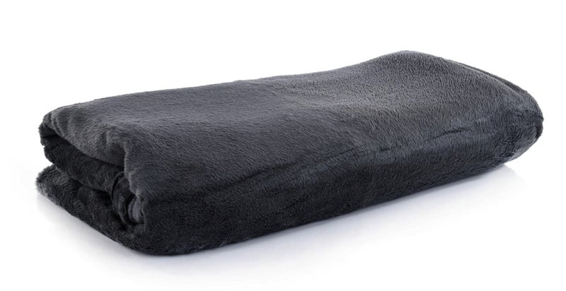Mintra Home Throw Blanket for Couch, Soft Polyester Fleece Blanket, Cozy Lightweight Fuzzy Fall Décor Throw Blankets for Bed/Bed Cover/Couch Cover, 60” x 80” (M, Black)