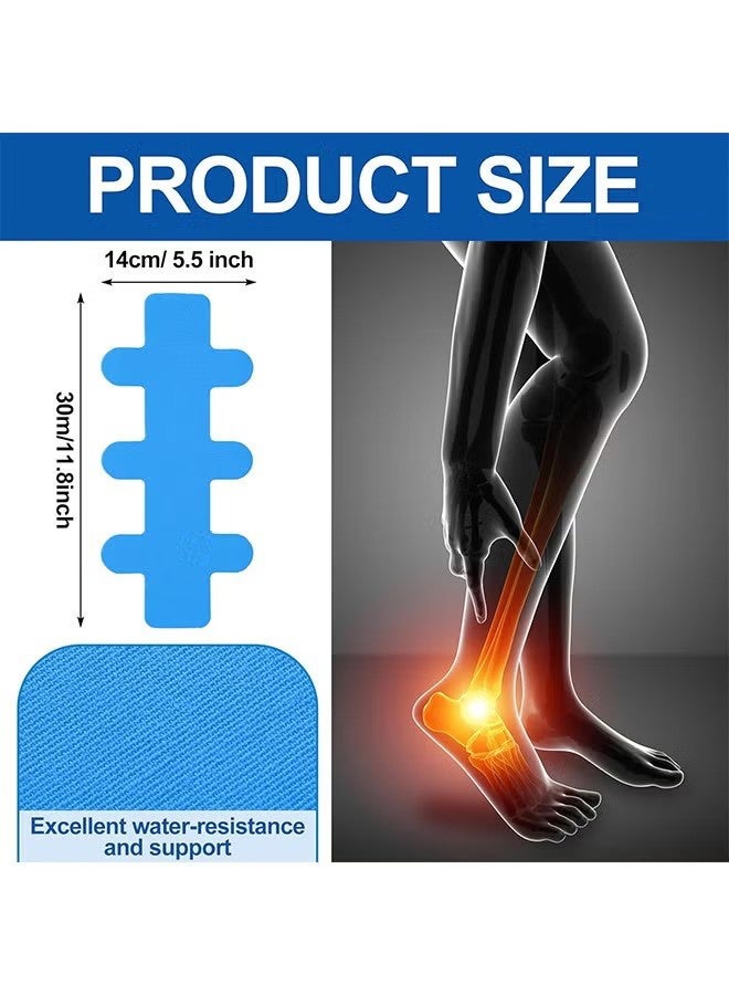 KANGLI 4 Pcs Achilles Tendonitis Kinesiology Tape Precut Achilles Tendon Ankle Tape Latex Free for Sprained Ankle Relief Muscle Support Foot Pain Athletic Sport - Image 5