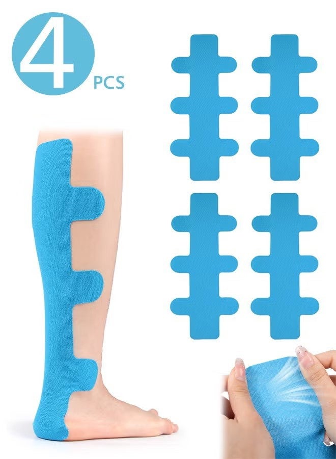 KANGLI 4 Pcs Achilles Tendonitis Kinesiology Tape Precut Achilles Tendon Ankle Tape Latex Free for Sprained Ankle Relief Muscle Support Foot Pain Athletic Sport - Image 1