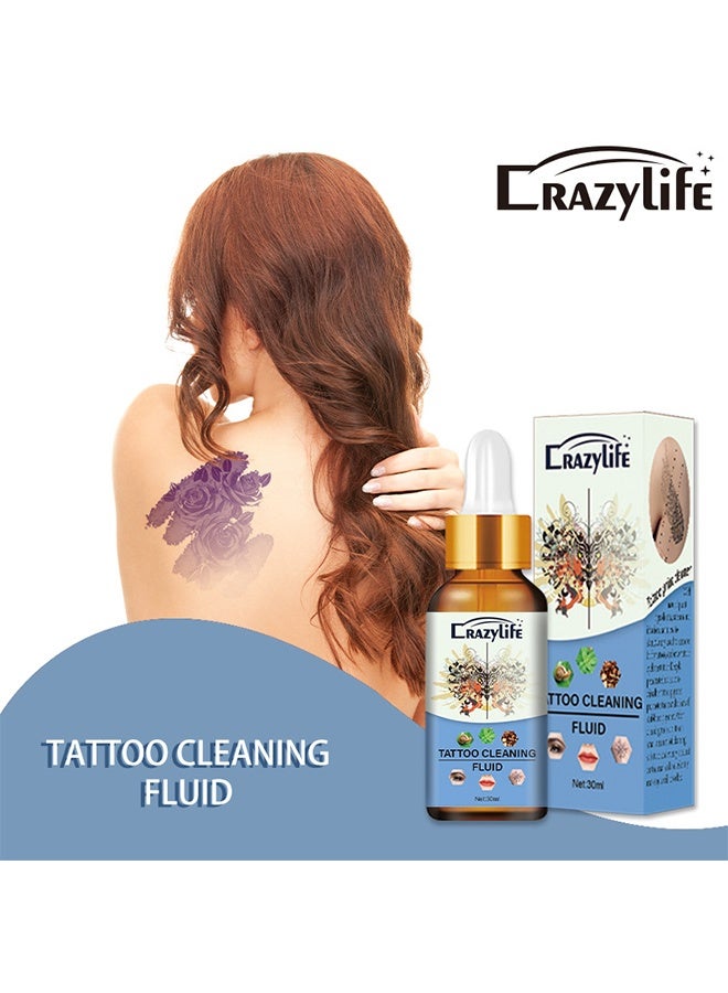 Crazylife Tattoo Cleaning Fluid，Tattoo Removal Serum, Natural Seaweed Painless Tattoo Cleanser, Permanently Removes Tattoos And Safely Moisturizes The Skin (30ml) - Image 2