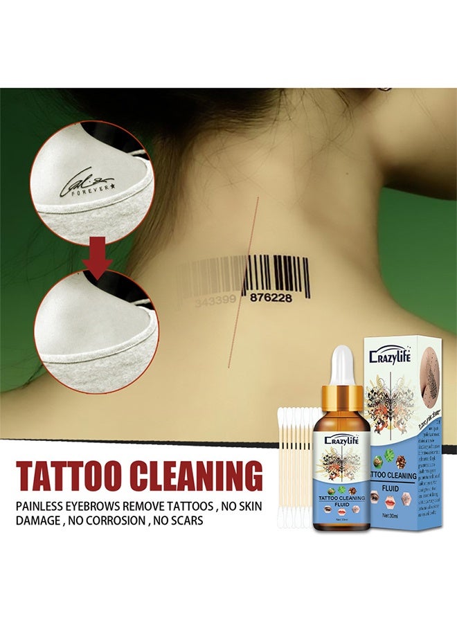 Crazylife Tattoo Cleaning Fluid，Tattoo Removal Serum, Natural Seaweed Painless Tattoo Cleanser, Permanently Removes Tattoos And Safely Moisturizes The Skin (30ml) - Image 4