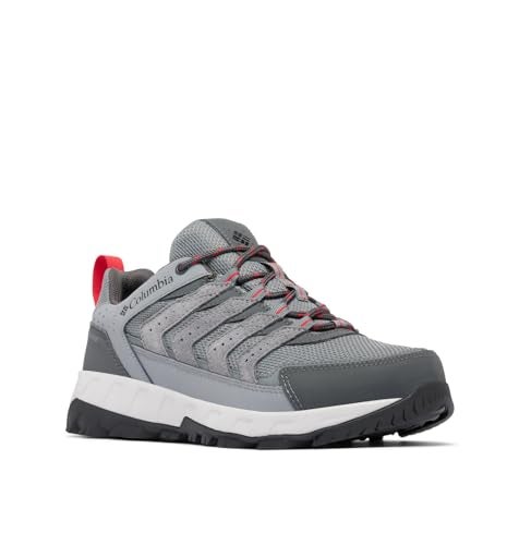 Columbia Mens Strata Trail Low Waterproof, Titanium Grey Steel/Mountain Red, 14 - Image 1