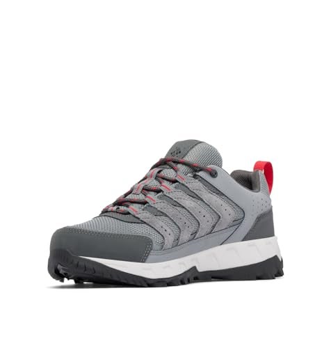 Columbia Mens Strata Trail Low Waterproof, Titanium Grey Steel/Mountain Red, 14 - Image 2