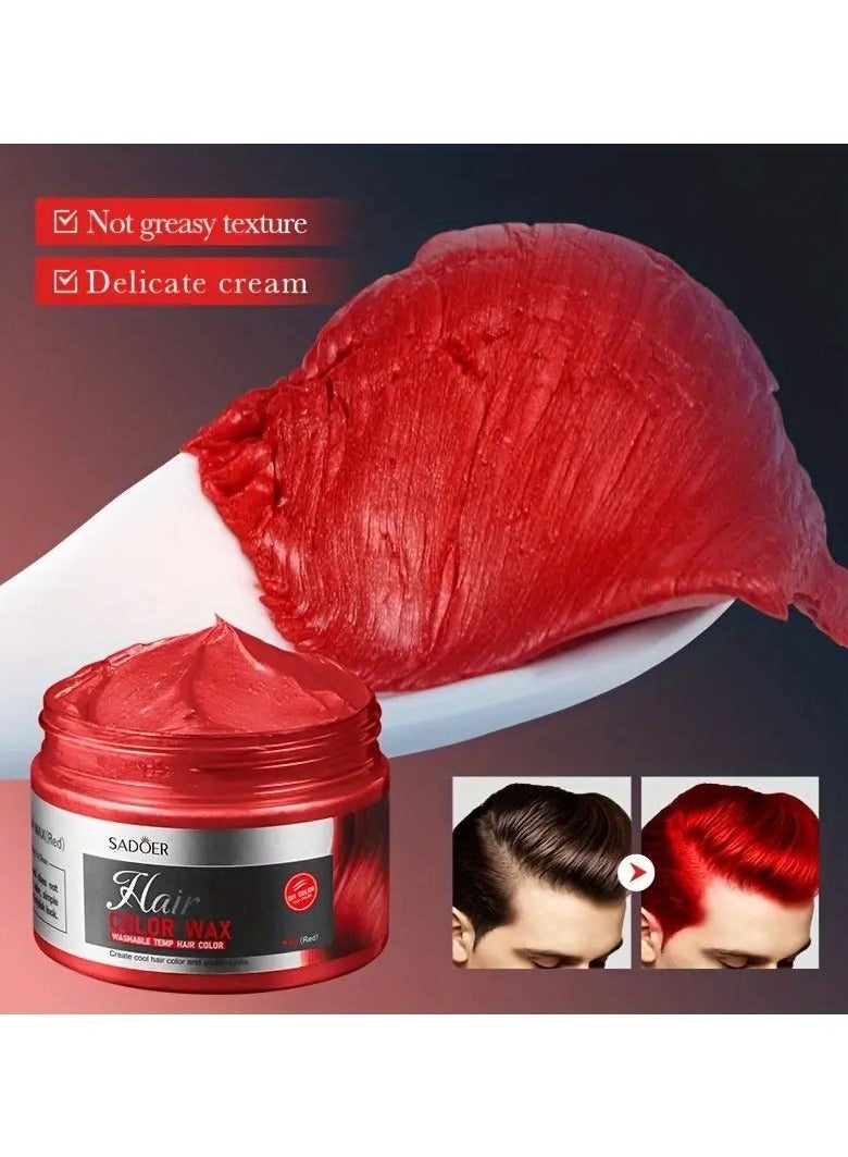 SADOER Hair Color Wax: Fast Coloring, Easy Styling, Suitable for Boys and Girls - Washable Temp Hair Color RED - Image 5