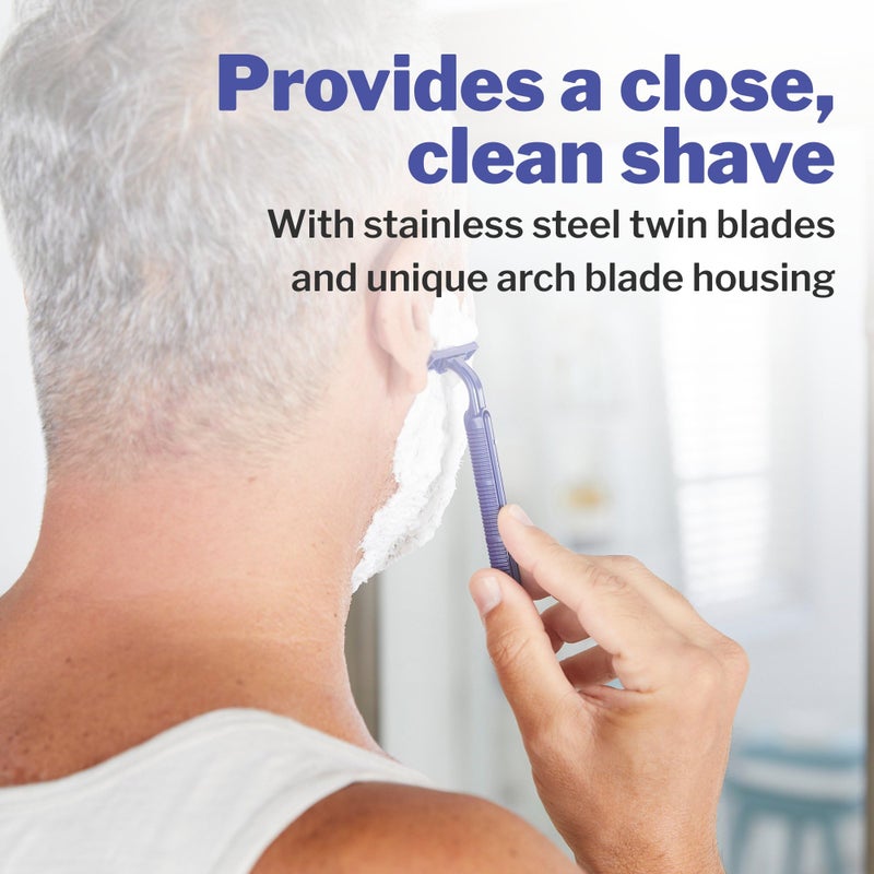 McKesson Disposable Razors [50 Count] â€“ Twin Blade Bulk Shaving Razors for Men & Women, Stainless Steel, Blue, Single-Use for Medical Clinics, Tattoo, Travel, Camping & Salon Care - Image 2