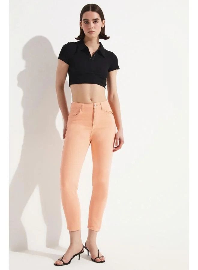 JUNE June Mom Fit Jean Orange