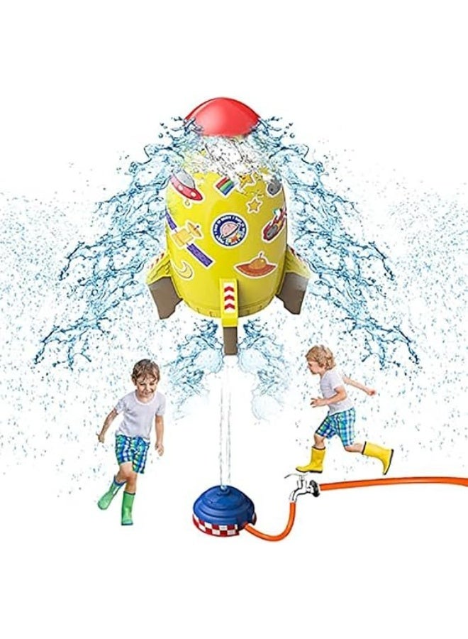 Rocket Sprinkler for Kids, Rocket Launcher Outdoor Water Toys, Sprinkler Rocket, Summer Lawns Water Sprinkler Fun Toys for 3-16 Year-Old Boys Girls Gift Ideas - Image 5