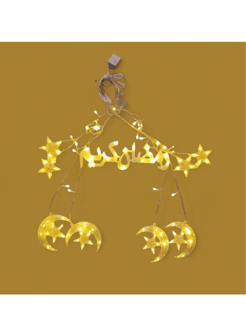Moon Star Eid LED Ramadan is a new decoration Lights Arabian Ramadan Kareem fairy Light Garland Curtain For Indoor - Image 3