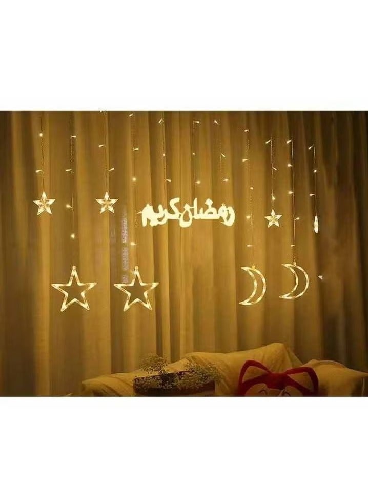 Moon Star Eid LED Ramadan is a new decoration Lights Arabian Ramadan Kareem fairy Light Garland Curtain For Indoor - Image 4