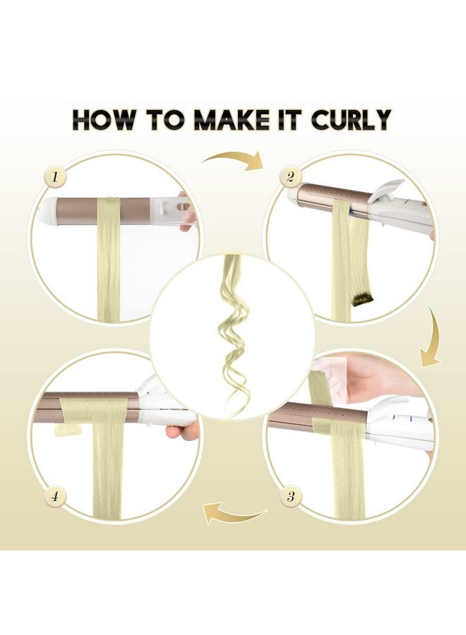 فيشبن وصلات شعر ملونة أشقر بلاتيني بمشبك في وصلات الشعر 10 قطع تسليط الضوء على قطعة شعر ملونة مستقيمة بمشبك صناعي في قطع الشعر للنساء والفتيات والحفلات اليومية 22 بوصة - Image 5