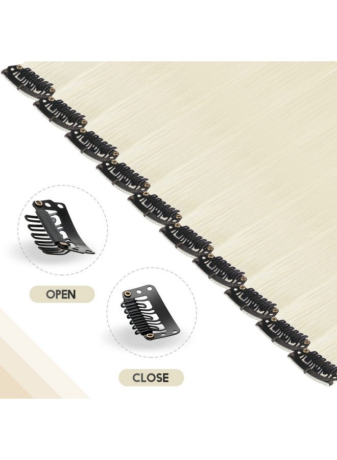 فيشبن وصلات شعر ملونة أشقر بلاتيني بمشبك في وصلات الشعر 10 قطع تسليط الضوء على قطعة شعر ملونة مستقيمة بمشبك صناعي في قطع الشعر للنساء والفتيات والحفلات اليومية 22 بوصة - Image 3