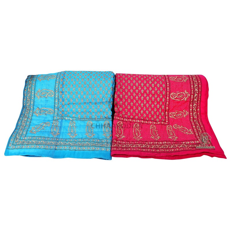 LILFLY Organic Cotton Jaipuri Razai Bed Blanket Ac Quilt for Winter and Summer Soft Light Weight Rajasthani Traditional Rajai Cotton Comforter Single Bed Quilt Pack of 2 M18 - Image 2