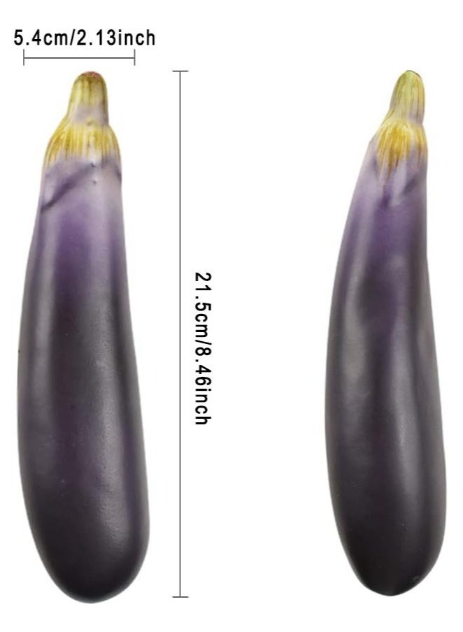 Forest Home 3 PCS Artificial Eggplants Simulation Eggplants Fake Vegetable Home Kitchen Decoration Photo Props Desk Ornament - Image 2