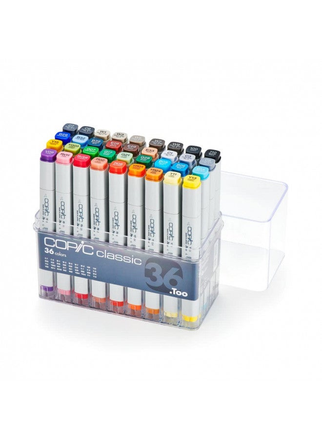 COPIC ماركر كوبية كلاسيك، قائم على الكحول، مجموعة 36 قطعة، أساسية (نموذج متوقف: EAN 4511338002216) - Image 1