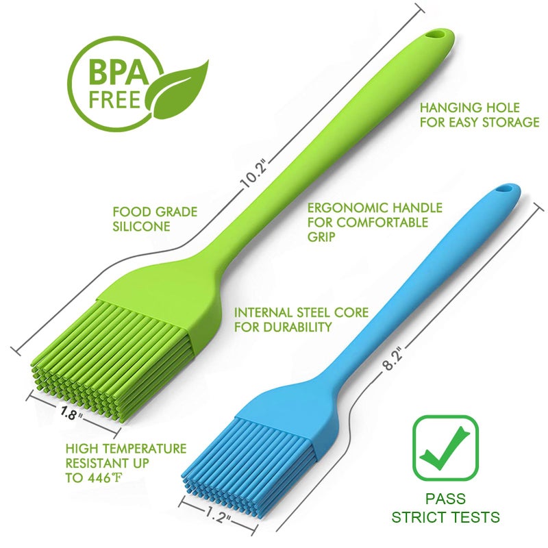 Consevisen Silicone Basting Pastry Brush - Cooking Brush for Oil Sauce Butter Marinades, Food Brushes for BBQ Grill Kitchen Baking, Baster Brushes Baste Pastries Cakes Meat Desserts, Food Grade, Dishwasher Safe - Image 2