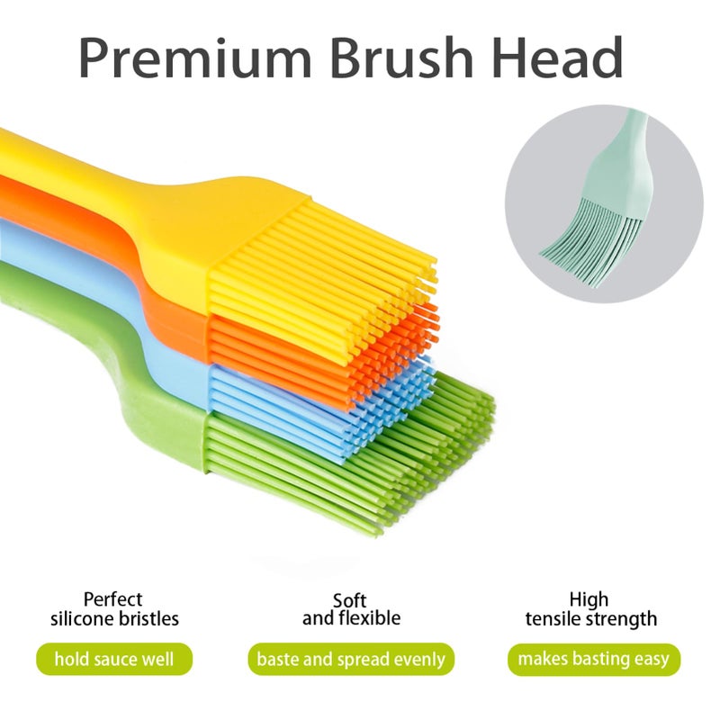 Consevisen Silicone Basting Pastry Brush - Cooking Brush for Oil Sauce Butter Marinades, Food Brushes for BBQ Grill Kitchen Baking, Baster Brushes Baste Pastries Cakes Meat Desserts, Food Grade, Dishwasher Safe - Image 4