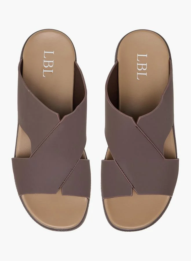 LBL by Shoexpress BROWN Cutout Slip-On Sandals for Men | Best Price UAE