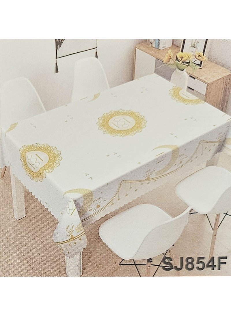 سي او أرماء مفرش طاولة بطبعة إسلامية تعبر عن شهر رمضان مقاومة للماء  100*130 سم