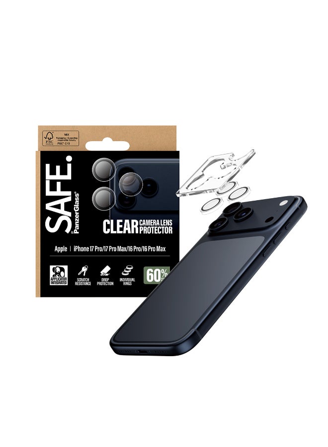 SAFE iPhone 17 Pro Max / 17 Pro / 16 Pro Max / 16 Pro Camera Lens Protector Hoops, Rings w/ High Clarity, Anti-Scratch Anti-Fingerprint, No Image Distortion, Easy Install, Transparent - Image 4