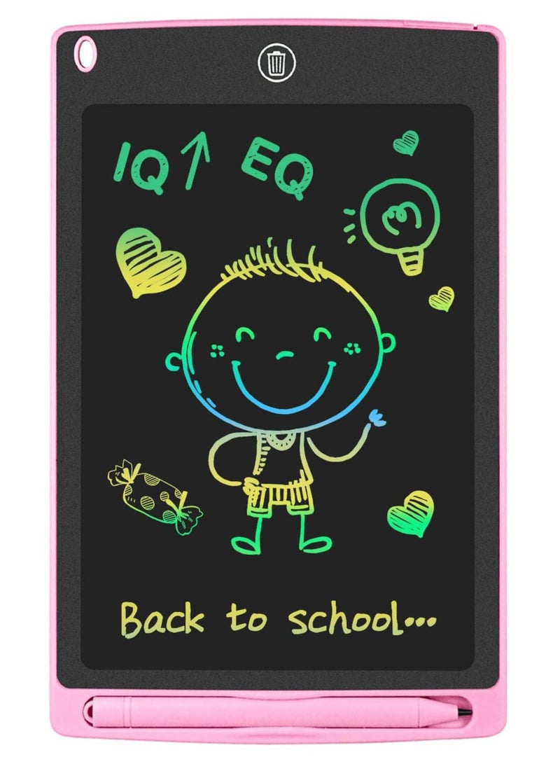 Scrolls LCD Writing Tablet 8.5 Inch, Doodle Pad Portable Erasable Reusable Writing and Drawing Pad, Learning Toys Kids Writing Pad for Boys and Girls (PINK) - Image 1