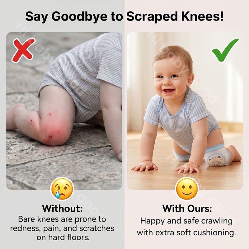 Ultra Soft Breathable Baby Knee And Elbow Protectors Non Slip Anti Collision Tumble Proof Infant Safety Gear Dark Blue Penguin - Image 4