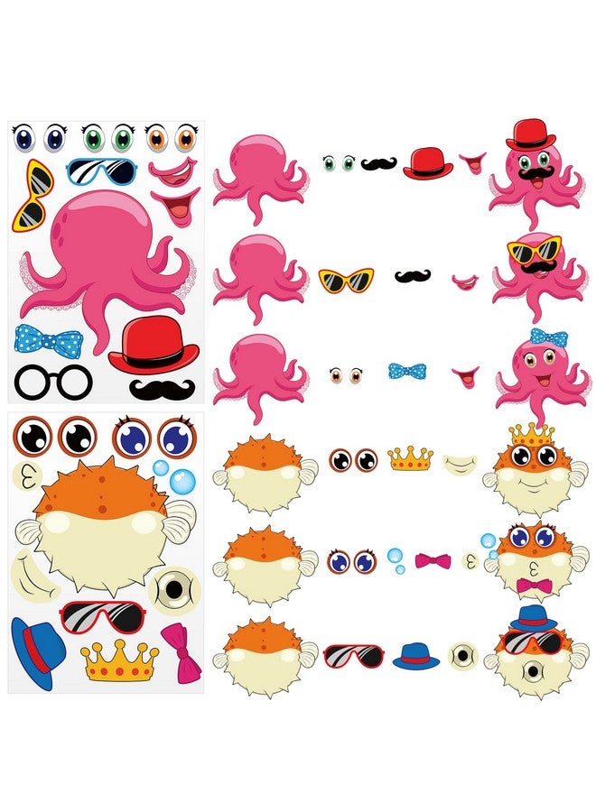 Sinmoe 48 Sheets Sea Animal Stickers Make A Large Sea Life Stickers Make A Sea Animal Stickers Sea Themed Party Favors Make Your Own Animals Stickers For Kids Party Favors Rewards Art Craft - Image 4