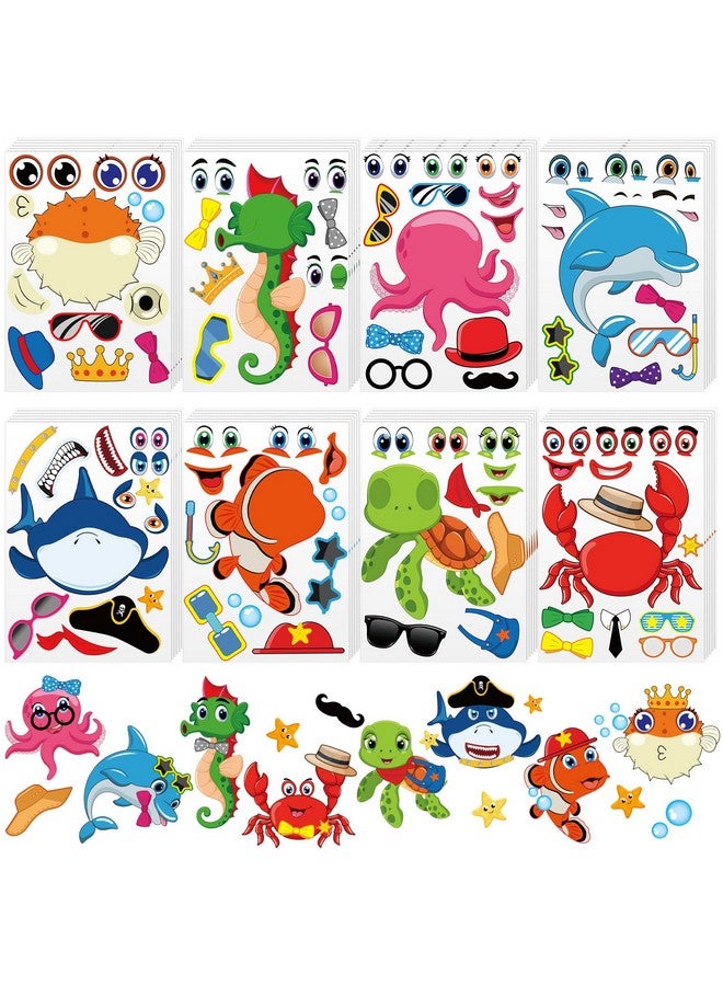 Sinmoe 48 Sheets Sea Animal Stickers Make A Large Sea Life Stickers Make A Sea Animal Stickers Sea Themed Party Favors Make Your Own Animals Stickers For Kids Party Favors Rewards Art Craft - Image 2