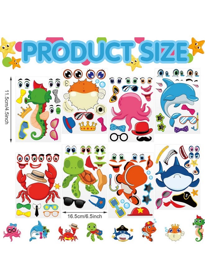 Sinmoe 48 Sheets Sea Animal Stickers Make A Large Sea Life Stickers Make A Sea Animal Stickers Sea Themed Party Favors Make Your Own Animals Stickers For Kids Party Favors Rewards Art Craft - Image 3